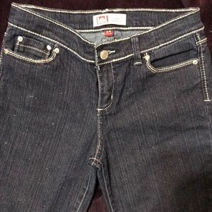 Blue faded style glitter jeans